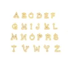 1件简约经典艺术字母吊坠金色不锈钢回形针链手链，女士款 - 金黃色 - 查看 4