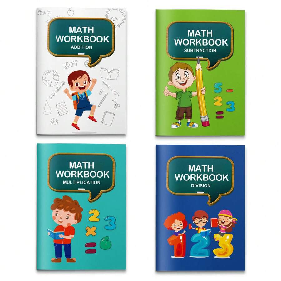 Math Workbook Series, Arithmetic Practice For Addition, Subtraction ...