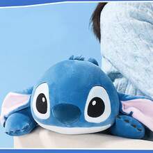 Miniso 史迪奇躺姿24英寸毛绒娃娃经典形象还原亲肤毛绒面料沙发抱枕/卧室拥抱睡眠柔软可爱玩具（1个） - 藍色 - 查看 5