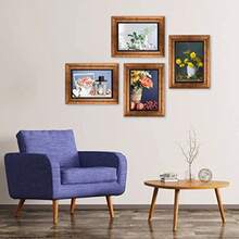 5x7 Picture Frames Set Of 4 Rustic Retro Photo Frame With HD Plastic Cover For Wall Mount And Tabletop Display Family Friends Wedding Gift - Gold - View 5