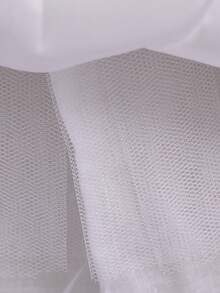 Baby Girls Lace Mid-Sleeve Embroidered Bow Satin Cute Flower Girl Wedding Dress, Suitable For Birthday Celebration, Vacation, Does Not Include Headband - White - View 9