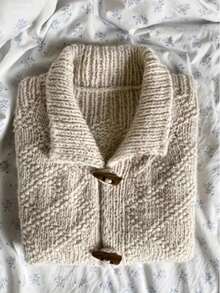 Eleganter Strickjacke Pullunder in Große Größen für Damen Einfarbig, neuer chinesischer Stil Damen-Pullover, Valentinstag Frühling - Aprikosenfarben - Übersicht 3