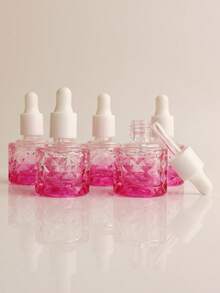 2 piezas/3 piezas/5 piezas/10 piezas/20 piezas Botellas de vidrio con cuentagotas recargables de 10ml para aceites esenciales y perfumes con diseño de piña redonda, mini viales transparentes rosas portátiles para muestras - Multicolor - Ver 9