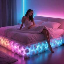 Super Romantic Customizable Cloud Neon Light – Cozy Vibe RGB Lamp For Bedroom Walls, Gaming Rooms, Wedding Spaces, Gatherings, Parties & Concerts | USB/Battery Powered 2026 New Year Must-Have Gift - Multicolor - View 7