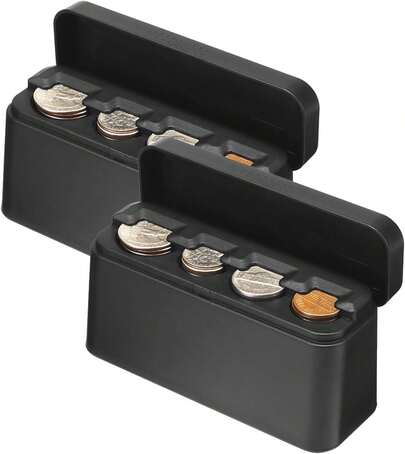 2 Piece Car Coin Organizer Set Large Capacity Change Holder For Vehicles
