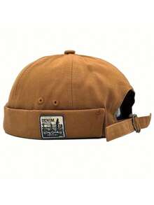 1. 男女皆宜的秋冬时尚街头嘻哈针织帽，品牌房东帽，Y2K保暖针织帽，韩版贝雷帽，街头风无檐房东帽 - 黑色 - 查看 12