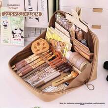 47 piezas Juego de papelería de Rata de Agua. Estuche para lápices de Rata de Agua lindo, diseño de varias capas, incluye pegatinas, llavero y broche. Gran capacidad, juego de regalo, de vuelta a la escuela, bolso - Multicolor - Ver 3