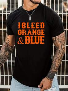 Summer Men Fashion Pattern Short Sleeve T-Shirt - Black - View 1