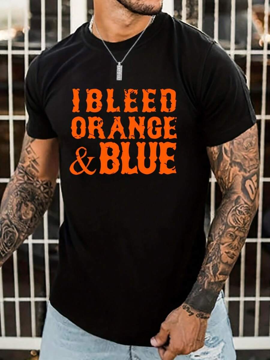 Summer Men Fashion Pattern Short Sleeve T-Shirt - Black - View 1