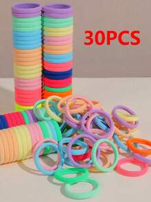 30/200 Stück Mädchen Bunte Lässig Haarband, elastisches Gummiband einfach & langanhaltend für den täglichen Gebrauch, Pferdeschwänze oder Zöpfe, koreanischer Stil mit hoher Elastizität & schicken Farben, Eltern-Kind-Matching, Festivals & Frisuren - Verschiedenfarbig - Übersicht 6