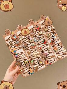 20pcs Cute Capybara Hair Clips - Colorful & Charming, Suitable For Girls - Multicolor - View 6