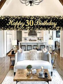1 cái banner sinh nhật lần thứ 30 màu đen và vàng, phông nền trang trí tiệc sinh nhật, banner trang trí, đồ dùng tiệc sinh nhật, quà tặng sinh nhật lần thứ 30, trang trí sinh nhật kỷ niệm, quà sinh nhật, trang trí sinh nhật, trang trí trong nhà/ngoài trời, trang trí nhà cửa - sinh nhật lần thứ 30 màu đen và vàng - Xem 6