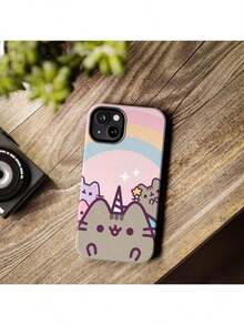 1pc(5)A Cute Pusheens Phone Case That Features Ice Cream, Cute Cartoon Kawaii Pastel Aesthetic Design, Compatible With For Iphone Models 16E, 16, 15, 14, 13, 12, 11 Pro Max, X, XR, XS Max, 8, And 7 Plus, Made Of Transparent TPU Soft Shell Smartphone Case, Soft Protective Anti-Shock Slim Lightweight Clear Phone Cover For Daily Use Gift,Long Sleeve Tops17promax - 1pc - 查看 24