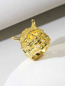 1枚男士角状骷髅合金戒指 - 惡魔 - 查看 7