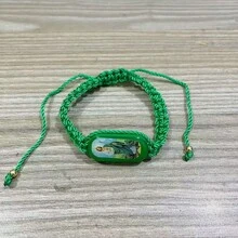 1 件宗教椭圆形泪珠圣母玛利亚编织可调节手链男士 - 彩色 - 查看 16