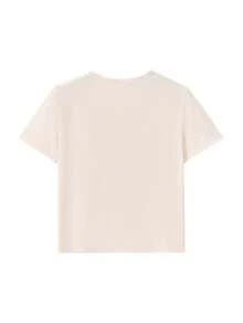 Young Girls Creative "Mom Is My Best Friend" Letter Graphic Short Sleeve T-Shirt, Summer - Beige - View 3