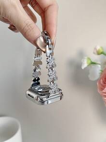 1 chiếc Dây đeo đồng hồ nữ/bé gái đơn giản dễ thương hình bướm đính đá, thích hợp đeo hàng ngày hoặc dự tiệc, làm bằng hợp kim kẽm, tương thích với Apple Watch Series 11 10 9 8 7 6 5 4 3 2 1 38mm 40mm 41mm 42mm 44mm 45mm 46mm 49mm Ultra 1/2/3 SE. Là món quà tuyệt vời dành cho bạn gái, bạn bè và gia đình vào ngày Valentine, sinh nhật và Ngày của Mẹ (Chỉ bao gồm dây đeo đồng hồ). - Bạc - Xem 5