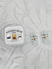 3 piezas Estuche protector transparente de 40W para cargador, Estuche protector de cargador de 17, Estuche protector de cargador de 40W, Protector de cable, Patrón de perro salchicha/gato y ovillo/3 ositos compatible con iPhone - Multicolor - Ver 10