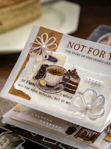 1 Roll Cute Cat & Dessert Themed PET Decorative Tape, Suitable For Scrapbooking, Diary, Photo Album, Craft DIY - Multicolor - View 7