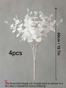 1/2/3/4/5 buc Buchet de eucalipt de 50 cm/19,7 in, 1 buc Tulpină de flori artificiale cu frunze de dolar argintiu, Plante artificiale, Potrivite pentru coroane, petreceri, decorațiuni interioare - alb - Vizualizare 14
