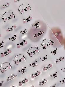 1 pieza Nuevos adhesivos de arte de uñas con expresión Mizuase linda, adhesivos de uñas de gelatina 3D Mizuase adorables Tomoni con respaldo adhesivo, suministros para uñas - Multicolor - Ver 4