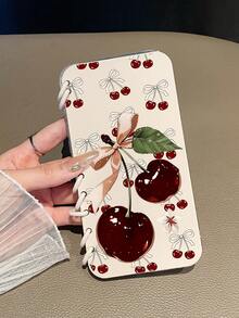 樱桃蝴蝶结书本形翻盖手机壳，屏幕保护膜手机壳，兼容 17 Pro、17、16、16e、Air、17 Pro Max 和 Galaxy S24 Ultra，手机壳，快速发货 - 彩色 - 查看 4