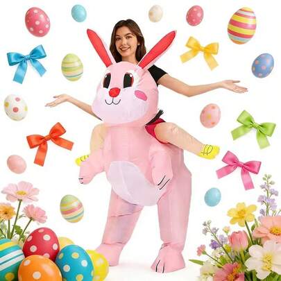 复活节充气兔子服装，卡通人物舞台、派对、节日服装