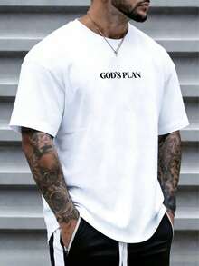 2件装 Blueprint Man 男士短袖圆领T恤，“上帝的计划”蝴蝶印花，超柔软亲肤，舒适无束缚，简约休闲风格T恤，适合通勤、外出和旅行 - 彩色 - 查看 4