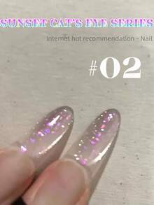 MISS SHAKA 10ml Valentine's Day Gift Hot Selling Pink Blue Glass Bead Glitter Cat's Eye Gel Nail Polish 2026 Winter And Spring Yaochi Ice Transparent Nude Color Flash Crystal Cat's Eye Nail Polish Nail Art Nail Supplies