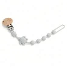 1pc Silicone Baby Pacifier Clip - Anti-Lost Pacifier Chain, Biteable Pacifier Holder For Infants Toddlers