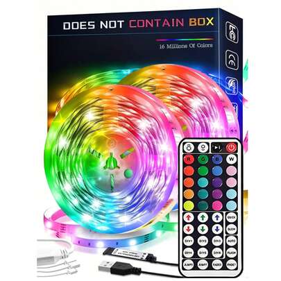 1 tira de luz LED de 3,28 pies a 65 pies, control remoto de 44 teclas, uso flexible, color Adjustable y velocidad de destello, 6 modos DIY, fácil instalación, para dormitorio, habitación, Ceiling, atmósfera de fiesta, decoración navideña, regalo festivo
