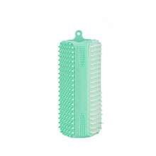 三角形硅胶宠物洗澡刷，柔软按摩刷，三合一多功能宠物美容刷，适用于猫狗，可去除毛发 - 彩色 - 查看 9