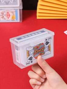 10pcs/8pcs/4pcs/1pc Transparent Flip Cover Plastic Storage Box, Makeup Brush, Toothpick, Card Holder, Organizer