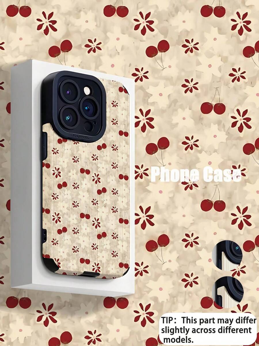 1 chiếc ốp lưng điện thoại giả da mềm mại, họa tiết sọc dọc hình quả anh đào, thời trang, cá nhân hóa, thích hợp làm quà tặng sinh nhật, quà tặng ngày lễ cho bạn bè, gia đình, người yêu. Phù hợp với các dòng điện thoại 17/17 Air/17 Pro/17 Pro Max, 16/16 Plus/16 Pro/16 Pro Max, 15/15 Plus/15 Pro. - Nhiều màu - Xem 1