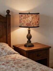 1个复古竹制灯罩，饰以腰果花和花卉植物印花，波西米亚农舍风格装饰 - 不仅是灯罩，也是家居装饰点缀，适合各种家居风格，适用于落地灯、台灯、壁灯和吊灯 - 无需电源或电池，兼容E14、E26、E27和灯架式灯座（不含灯具）。 - 杏色 - 查看 7