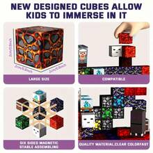 48/100/200/300片磁性积木，0.78英寸，我的世界磁性砖块，水晶剑，末影剑，森林系列建筑立方体玩具套装，STEM教育感官玩具，2026款最佳圣诞节、万圣节、生日儿童玩具礼物，适合3岁以上男孩女孩 - Ender Sword - 查看 6