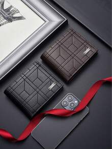 1 Piece Black Slim RFID-Blocking Men's Wallet - Ultra-Thin Lightweight Premium Vegan Leather Bifold Wallet With Multiple Card Slots, ID Window And Cash Storage For Business, Travel, Daily Commute, Minimalist Carry And Gift Giving - Stylish Mens Billfold For Men And Teens - Black - View 12