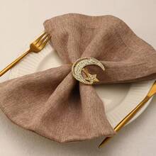 6pcs Ramadan Festival Moon Star Napkin Ring - Multicolor - View 6