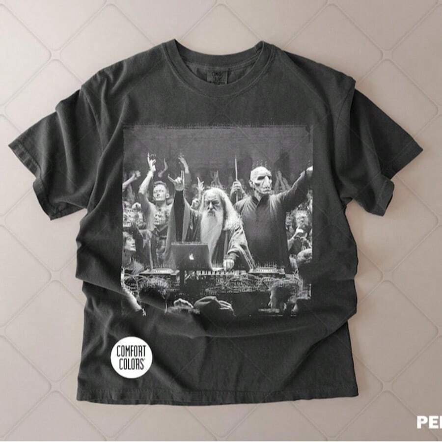 DJ Dumb & Dark Wiz T-Shirt, Wizard Movie Tee, HP Fans Gift - màu đen - Xem 1