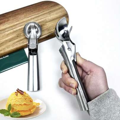 2-In-1 Stainless Steel Ice Cream Scoop, Dual-Use Retractable Ice Cream & Fruit Spoon, Manufacturer