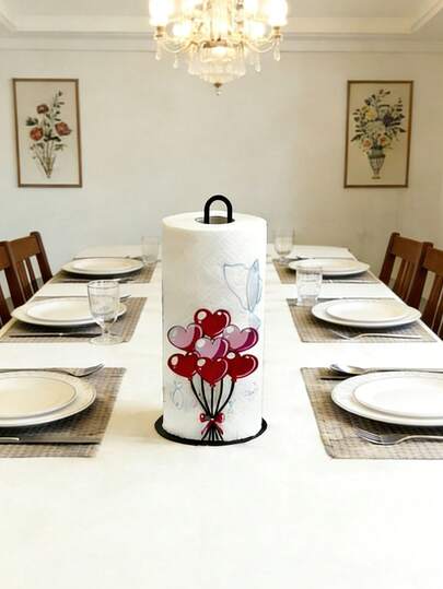 10.24 Inch Cast Iron Napkin Holder - No Drilling Required, Surface Mount, Holiday Decor, Suitable For Kitchen, Bathroom And Parties, Sturdy Iron Structure, Perfect For Holiday Celebrations, Valentine's Day Gift Decor