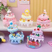 1 Stück kreative Aufbewahrungsbox, doppelschichtige Aufbewahrungsbox für kleine Gegenstände, Schmuck- und Uhrenaufbewahrungsbox, Geschenkbox in Sahnetortenform, Geburtstagsgeschenke, Haushaltorganisation und Aufbewahrungsbedarf, Heimdekoration, Raumdekoration, Schreibtischorganizer - Verschiedenfarbig - Übersicht 5