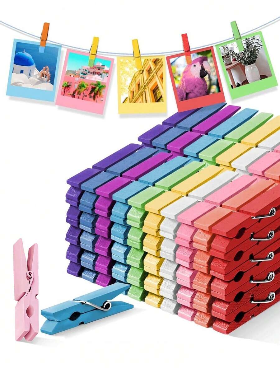100 piezas de Clips para Baby Shower, Clips para Niño y Niña, Clips Coloridos Pequeños, Clips Vibrantes de 3.5 cm, Ideales para Decoraciones de Baby Shower, Decoraciones de Fiesta de Revelación de Género, Regalos para Bebés y Proyectos de Manualidades DIY
