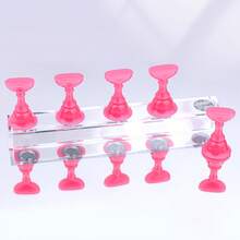 Nail Art Practice Board Displaying Nail Stickers And Practicing Nail Stands. RGW3 - [Gold Chess Pieces + Transparent Base] - View 4