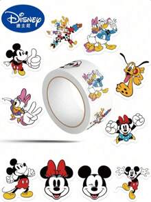 500pcs/Roll Cartoon Stitch Shaped Waterproof Stickers, Suitable For Office Supplies, School Items, 2026 New Year Gift - Multicolor - View 1