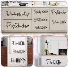 45pcs German Heart Quotes Stickers Rub-On UV Dtf Cup Wraps Stickers Compatible For Glass With German Inspirational Proverbs, Heart-Shaped Family & Friendship Birthday For You With Love Happiness Home Sparkler Saying Phrases Sticker - Self-Adhesive DIY Crafts Pack Decals For Cups, Glass, Ceramic, Furniture - Single Use Plastic Quotes Suitable For Home Decor, Crafts - Multicolor - View 5