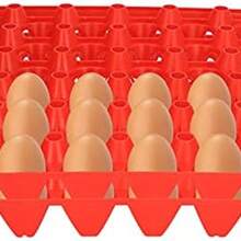 Egg Flats, bandeja de almacenamiento de huevos reutilizable de 30 celdas 5PCS para Hennery for Farm(rojo) - rojo - Ver 4
