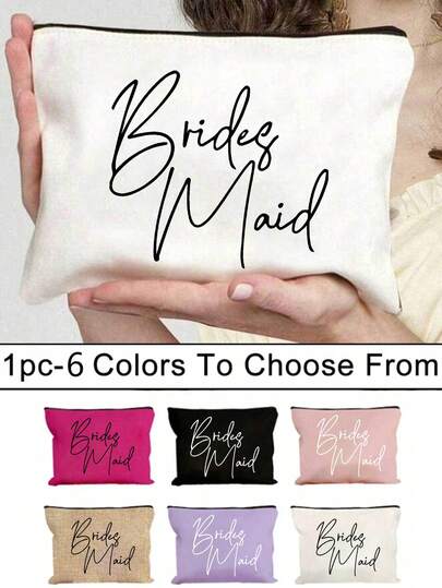 Bridesmaid Makeup Bags,Bridesmaid Gift Bags, Wedding Travel Toiletry Bags With Zippers, Bridal Bridesmaid Bags, Wedding Bridal Shower Single Girl Proposal Party Gifts, Fashion Letter Sticker Pouches,College Dormitory Cosmetics Storage, Men's Travel, Sisters Gift, The Best Gift For Mother, Birthday Gift,Back To School Gift For Teachers, Anniversary Gift Graduation Gift, Fashion Item Handbag, To Meet The Needs Of Daily Travel ,Travel Essential Bag