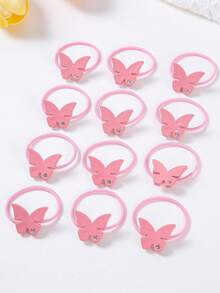 Bộ 10 chiếc dây buộc tóc nhỏ bằng thun hình bướm đính đá màu hồng bóng bẩy tối giản dành cho bé gái, kiểu dáng công chúa dễ thương, đa năng, nhẹ nhàng với tóc, phù hợp sử dụng hàng ngày. - Xem 2