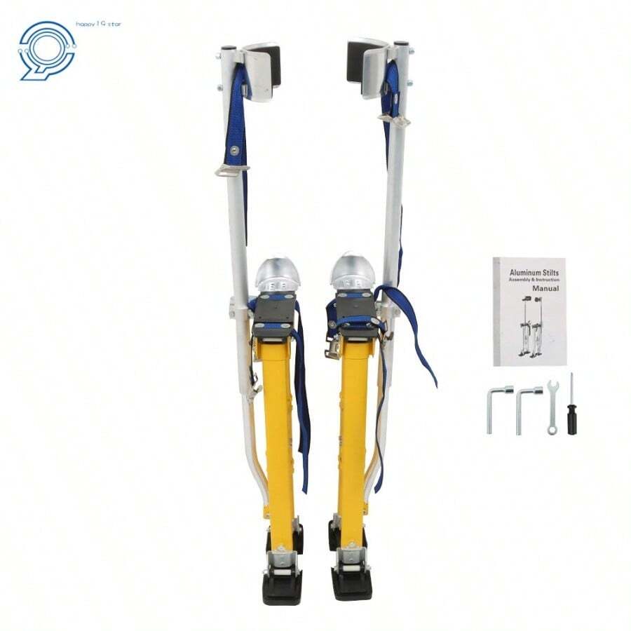 Adjustable Drywall Stilts 24" - 40" Aluminum Alloy Construction Tool Yellow - default - View 1